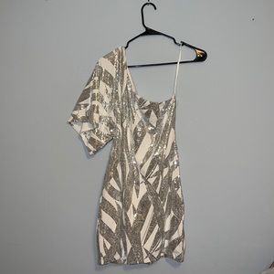 One shoulder sequin dress